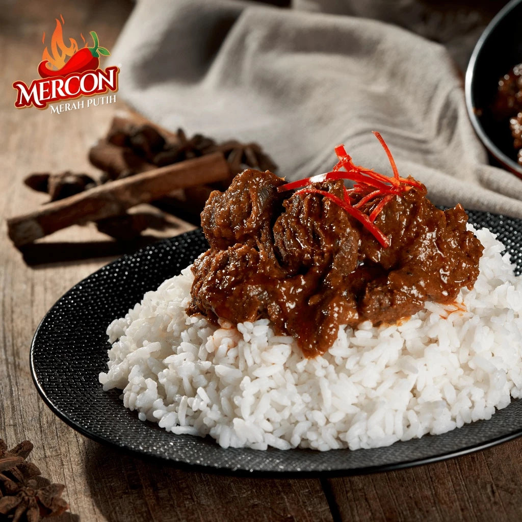 Mercon Merah Putih - Authentic Beef Rendang (Freshly Sealed & Ready to Eat) | Shelf-Stable & No Refrigeration Required