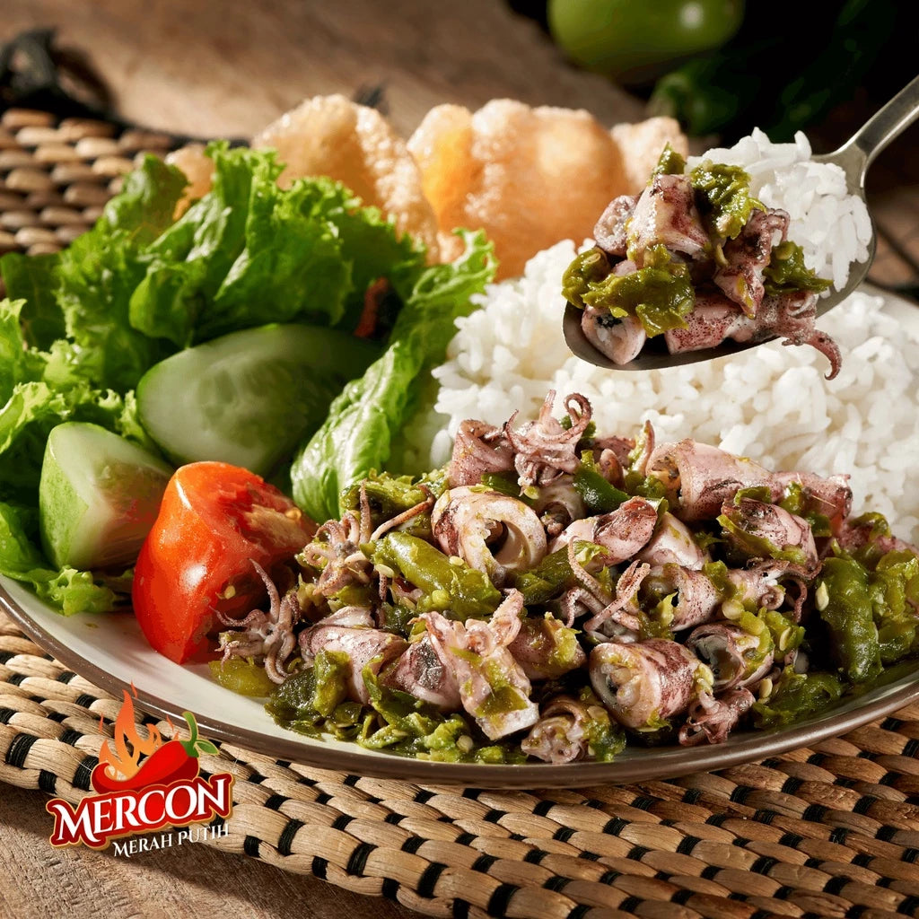 Mercon Merah Putih - Sotong Cili Hijau (Squid in Green Chili Stir-Fry) | Freshly Sealed & Ready to Eat