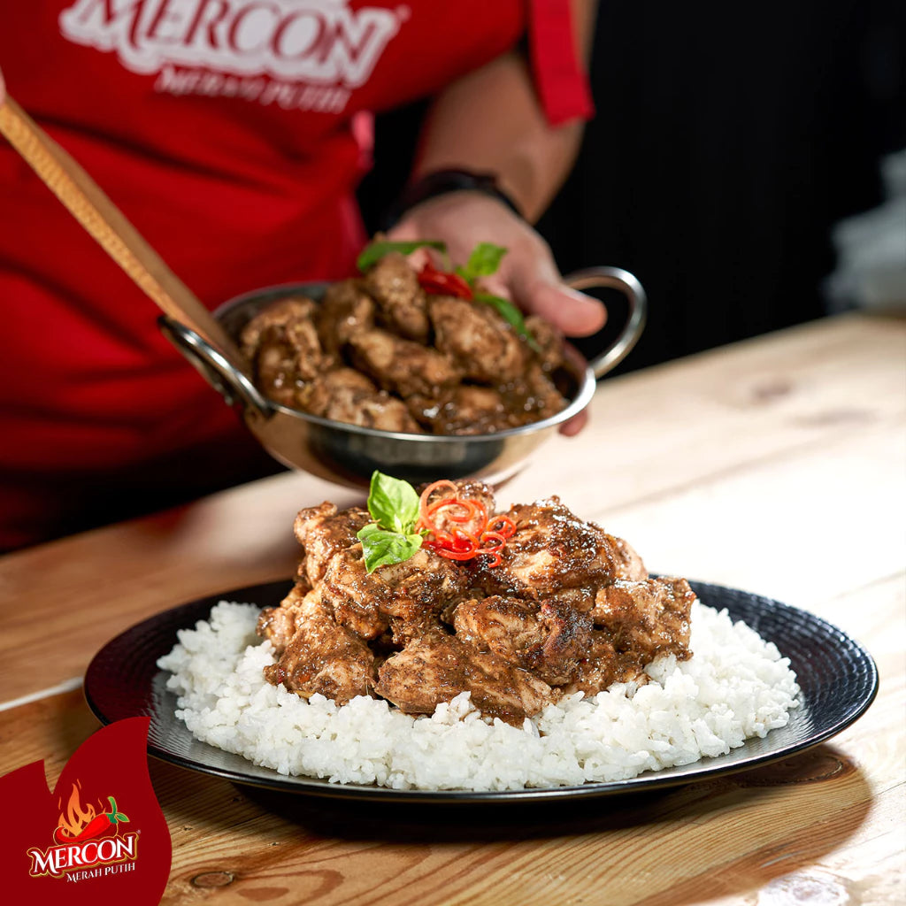 Mercon Merah Putih - Authentic Chicken Rendang (Freshly Sealed & Ready to Eat) | Shelf-Stable & No Refrigeration Required