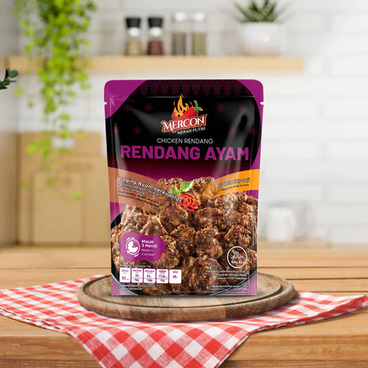 Mercon Merah Putih - Authentic Chicken Rendang (Freshly Sealed & Ready to Eat) | Shelf-Stable & No Refrigeration Required